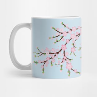 Branch with pink blossoms and flower butts Mug